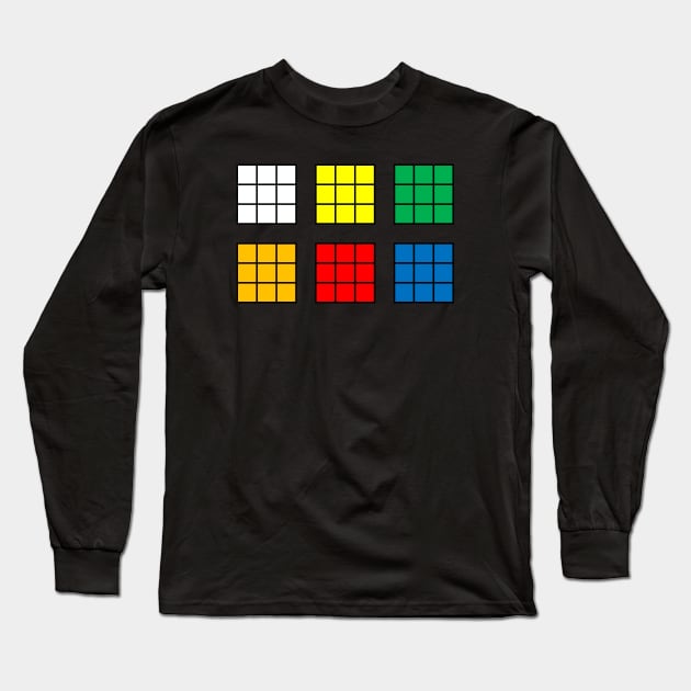 Rubik's Cube All Views Long Sleeve T-Shirt by inotyler